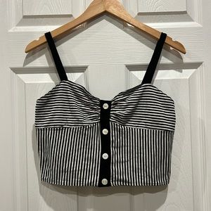 MINKPINK Cropped Striped Tank Top